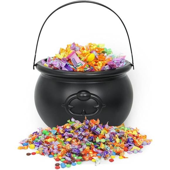 Large Halloween Black Cauldron 7.5'', Halloween Candy Cauldron, Candy Kettle - Picture 4 of 7